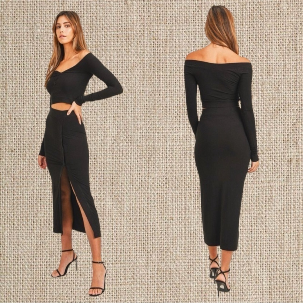 Two-piece black skirt set - Picture 3 of 4
